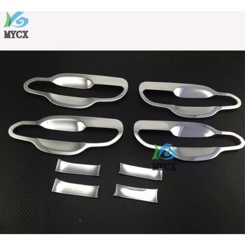 For Hyundai Tucson 2019 2020 8PCS CHROME DOOR HANDLE BOWL COVER CUP CAVITY TRIM INSERT OVERLAY BEZEL MOLDING GARNISH