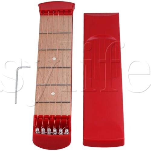 Red Pocket Guitar 6 Fret 6 Strings Trainer Tool Gadget for Student