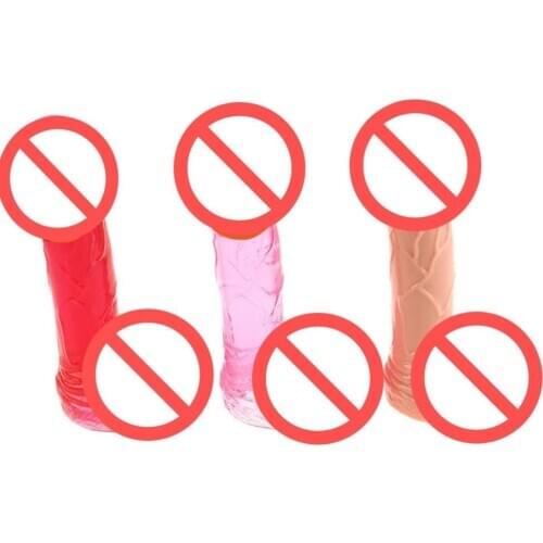 Crystal Jelly Dildo Penis Realistic Dildos Sex Toys for Women Masturbation Orgasm Gay Game 12.5*2.5cm by DHL