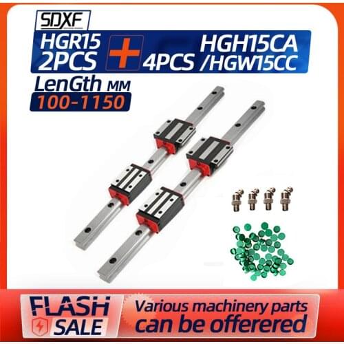 One set ,Linear guide HGR15, ,two guide rails and four sliders HGH15CA/HGW15CC, factory direct sales