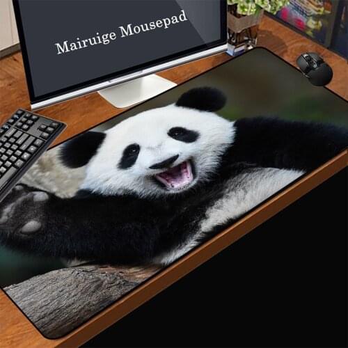 Mairuige Panda sell cute mouse pad, large size non-slip desk pad for home computer office, exquisite rubber game keyboard pad