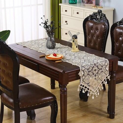 NEW Luxury Lace Embroidery Pendant Table Runner Home Villa Desk TV Closet Piano Cover Living Room Study Party Wedding Decoration