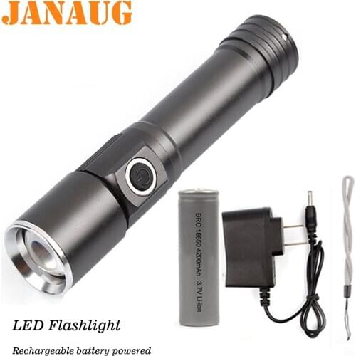 Rechargeable flashlight 18650 brightest flashlight 240LM taschenlampe with Magnetic Mini LED Torch lanterna for camping