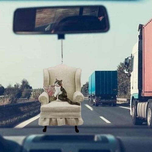 New Flying Cat Car Pendant Creative Cartoon Acrylic Cats Backpack Ornaments for Home Wall Cute Auto Hanging Decorations 4 Model