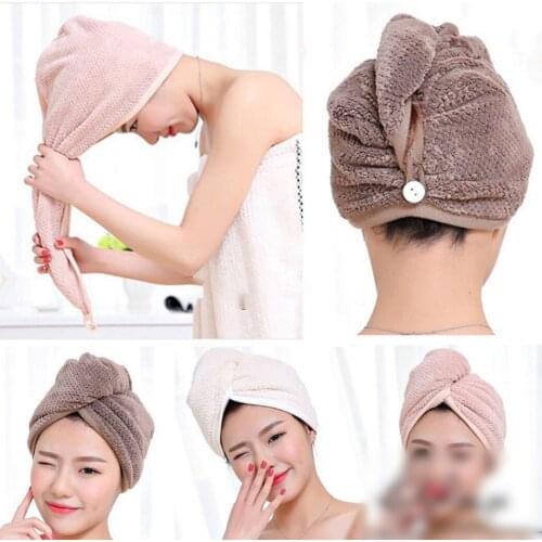1 X 24x60cm ليفه استحمام Quick Dry Towel New Quick Dry Head Shower Coral Velvet Cap Towel Hair Wrap Soft Microfibre Bath Turban