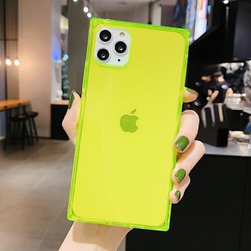 50pcs Square Air Cushion Clear Transparent Case Soft TPU Shockproof Cover For iPhone 12 Mini 11 Pro Max XS XR X 8 7 6 Plus SE