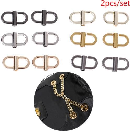 1Pair Adjustable Metal Buckle Clip Handbag Chain Strap Length Shorten Bag Accessories Wholesale 6 Colors