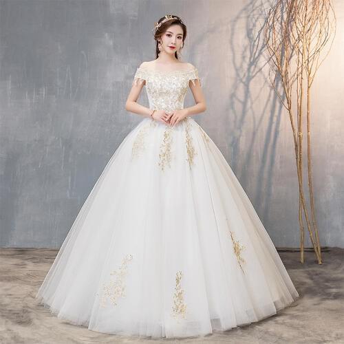 Wedding Dresses Luxury Ball Gowns Bride Simple Wedding Dress Embroidery Plus Size Wedding Dress Bridal Satin Dresses