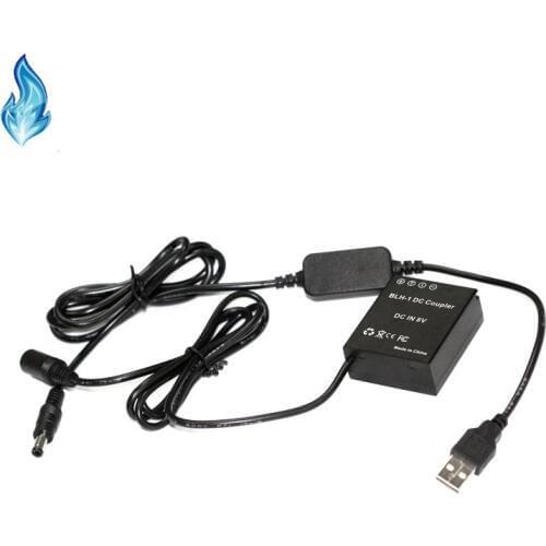 USB Power Bank Cable+BLH1 BLH-1 Dummy Battery DC Coupler for Olympus Digital Cameras E-M1X EM1 MARK II EM1-2 EM1 Mark 2