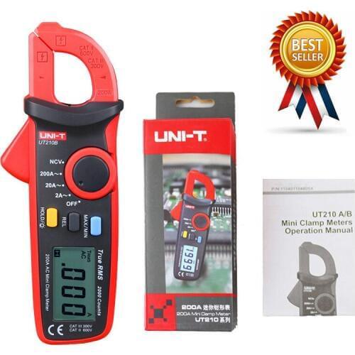 UNI-T UT210B True RMS Mini Clamp Meters AC Current Voltage Auto Range VFC Capacitance Professional Multitester