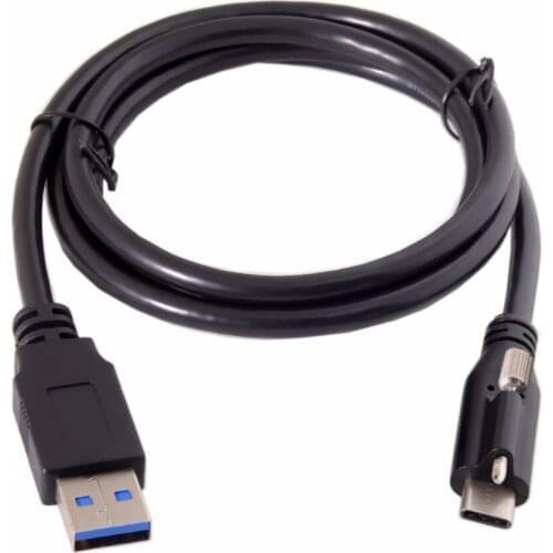 Xiwai USB 3.1 Type-C Locking Connector to Standard USB3.0 Data Cable With Panel Screw