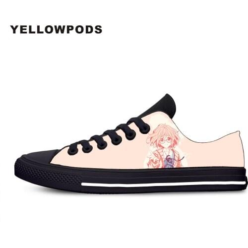 Womens Flats Classic Canvas Shoes Beyond The Boundary Anime Hot Kuriyama Mirai Custom Logo Image Printing Mesh Breathable Shoes