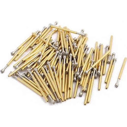 100pcs P160-H4 1.4mm Dia 24.5mm Length Metal Spring Pressure Test Probe Needle