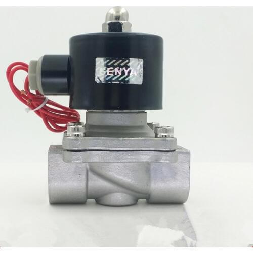 2 way stainless steel Electric Solenoid Valve 1/4" 3/8" 1/2" 3/4" 1" 1-1/4" AC220V DC12V DC24V normally closed for Water Oil Gas