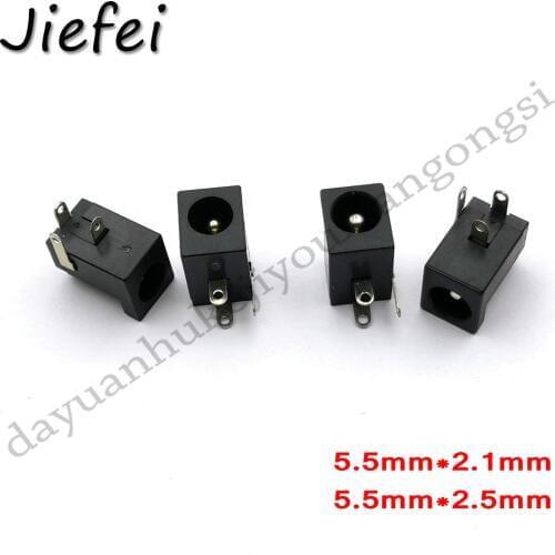 20Pcs 2.1MMx 5.5mm / 2.5mm x 5.5mm Power Supply DC Female Jack 5.5*2.1/2.5MM Socket Barrel-Type Right Angle PCB Mount Connector