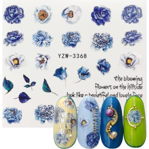 2020 New Designs Nail Water Transfer Sticker High Cold Purple Peony Nail Art Watermark Slider Manicure DIY Decoration