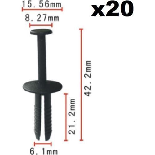 20X Rivets bumper to Boost FOR BMW OEM: 51111964186 ; For Opel Corsa Clip 1400806