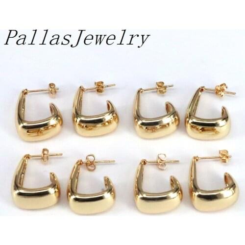 5Pairs Top quality punk Jewelry Simple Gold Metal Stud Earrings Geometric Design Earrings for women gift