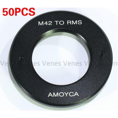 50PCS Lens Adapter Suit For RMS Royal Microscopy Society Lens to M42 Mount For RMS(25mm)