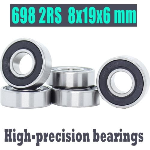 698-2RS Bearing ABEC-1 10PCS 8x19x6 mm Miniature 698RS Ball Bearings 619/8RS Z2V1 698 2RS