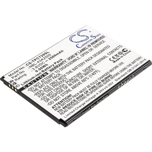 CS 2500mAh / 9.50Wh battery for Neffos C7s, TP7051A, TP7051C NBL-43A2500