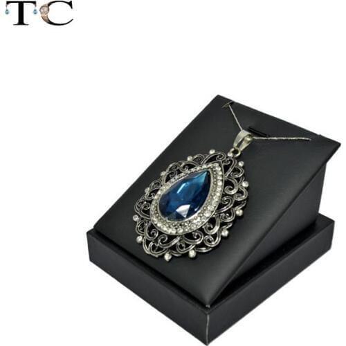 Free Shipping Black PU Leather Necklace Display Stand 8*9CM Pendant Display Holder Jewelry Display Stand Earring Display Stent