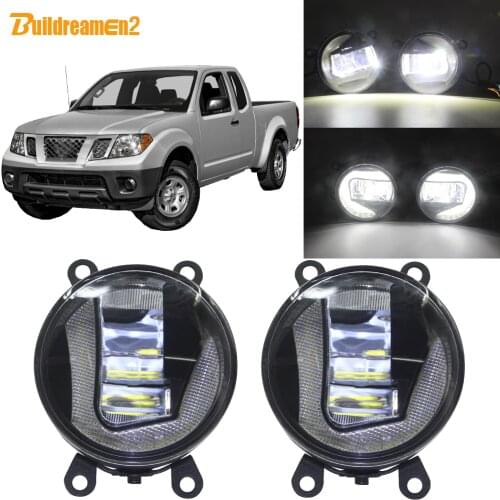Buildreamen2 For Nissan Frontier 2005-2015 2in1 Function Car LED Projector Fog Lamp + Daytime Running Light DRL White H11 12V