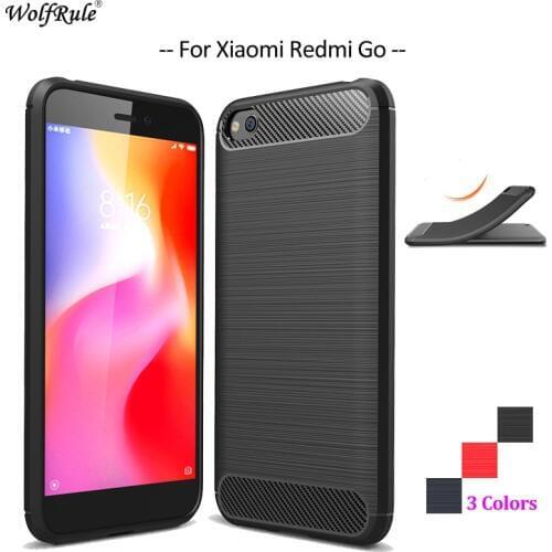 Carbon Fiber Phone Case For Xiaomi Redmi Go Case Soft TPU Back Cover For Xiaomi Redmi Go Rugged Protective Phone Bumper 5