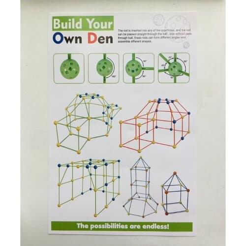 Kids Construction Fort Building Castles Tunnels Tents Kit DIY 3D Play House Toy 77HD