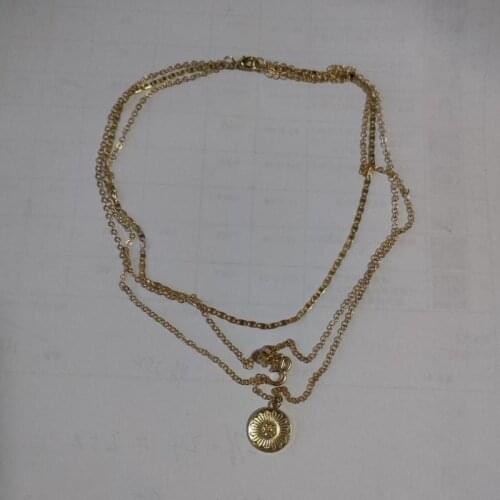 Boho Style Hip-hop Long Necklace 2021 Fashion New Necklace Wild Lotus Symbol Womens Multi-layer Necklace Sale Long Necklace