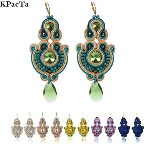KPacoTa 2021 Women spring New Fashion Earrings for Women Vintage Soutache Handmade Luxury Tassel Earrings Jewelry Party Gift