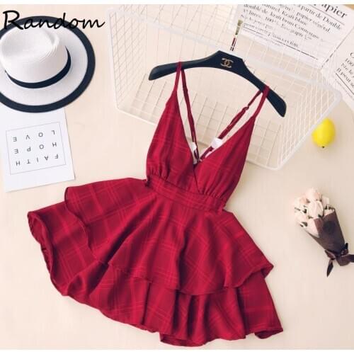 Summer Backless Dress For Women V Neck Spaghetti Strap Sleeveless High Waist Sexy Party Mini Dresses 2021 Fashion Club Boho