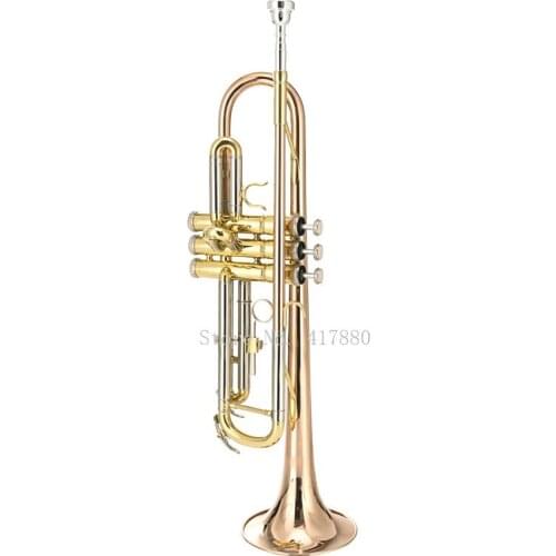 MARGEWATE New Arrival Bb Trumpet High Quality Phosphorus & Copper B Flat Gold Lacquer Trumpet with Mouthpiece and Case