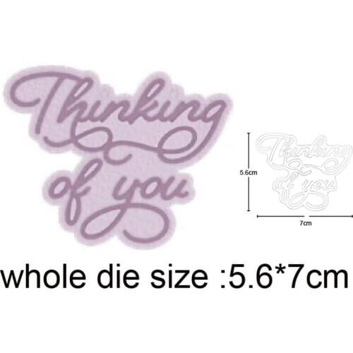 2020 New Metal Cutting Dies Words Thinking of You Craft Dies Scrapbooking dies Album Card Making Embossing Die Cut stencils dies