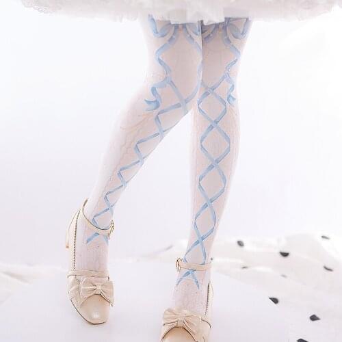 Japanese Lolita sweet socks love and vows spring and summer 120D velvet print pantyhose Lolita women Stockings