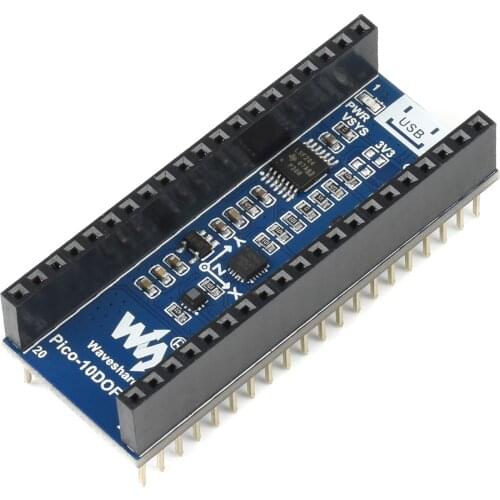 Waveshare 10-DOF IMU Sensor Module For Raspberry Pi Pico, Onboard ICM20948 And LPS22HB Chip, an IMU sensor expansion module