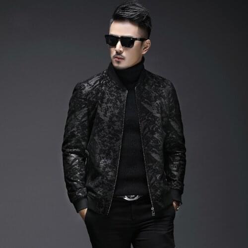 2019 Autumn New Sheepskin Leather Jacket Men Slim Short Baseball Collar Real Leather Jacket Genuine Leather Mens Clothing 5XL