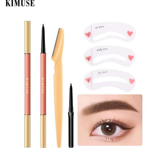 Double-headed Eyebrow Pencil Set With Replacement Refill Eyebrow Card Eyebrow Trimmer Eyes Makeup Set Women Cosmetics Kit TSLM1