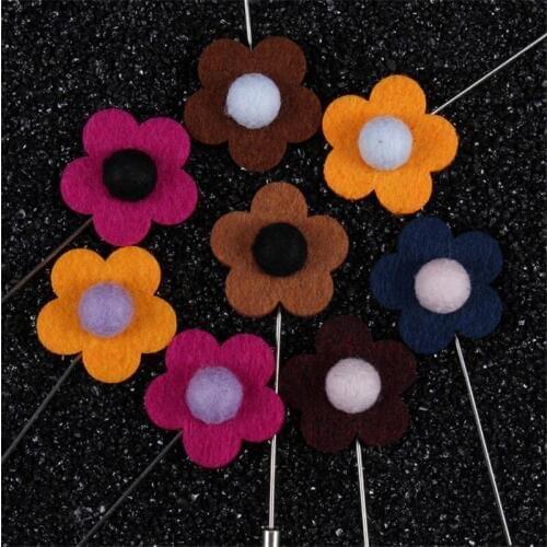 New Classic Wholesale Brooch 10Pcs/Lot Five Chest Flowers Handmade Fabric Flower BroochFor Women And Men Suit Brooch Jewelry
