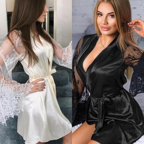 New Women Sexy Lingerie Hot Sets Perspective Erotic Transparent Lace Sex Pajamas