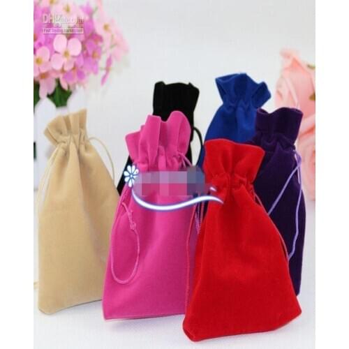 New Black Jewelry Pouches Bags Velvet Drawstring Bags for Rings Necklace Wedding Gift DIY Packaging Jewel Case Free Shipping