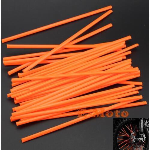 ORANGE Spoke Wrap Kit Wraps Skins Covers Custom Rim Wheel Spoke For SuzukiDirt Bikes MX Motocross Enduro and Supermoto