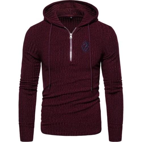 2021 Autumn Mens Sweatshirt Stretch Solid Color Slim-fit Sweatshirt European Size Hip Hop Badge Sports Hooded Pullover Jacket