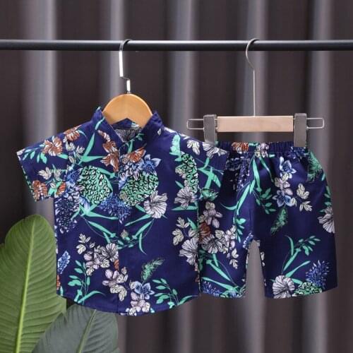 0-4 Years Kids Baby Boys Clothes Boho Summer Floral Print Sets Short Sleeve T-Shirt+Shorts Toddler Girls Beach Wear Outfits