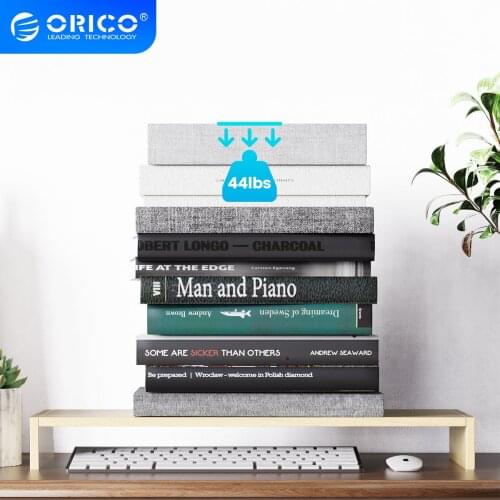 ORICO Wooden Monitor Stand Riser Desk Shelf Laptop Stand with Keyboard Mouse Storage for Computer TV Printer Notebook Ergonomic