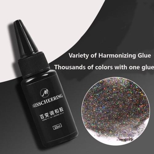 25ml Manicure Transparent blending glue Harmony Glitter Blend Soak Off UV LED System Mixing Gel For All Kinds Of Nail art sequin