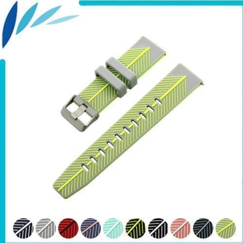 Silicone Rubber Watch Band 22mm for Jacques Lemans Quick Release Resin Strap Wrist Loop Belt Bracelet Black Blue Green Red + Pin