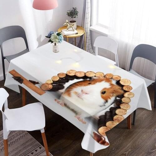 3D Tablecloth Guinea Pig Pattern Waterproof Coffee Table Cloth Oxford Fabric Table Cover Wedding Decoration Picnic Blanket
