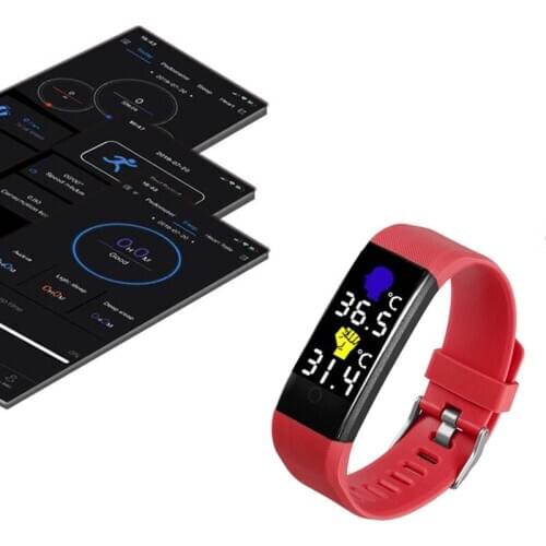 Smart Bracelet with Body Temperature Monitoring for Men Women Smart Wristband Fitness Tracker Sport Heart Rate Monitor Band