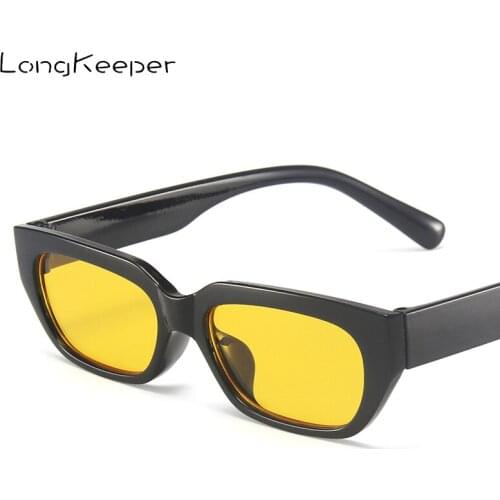 Brand Yellow Small Sunglasses Women 2021 Vintage Rectangle Sun Glasses Men Classic Black Eyewear Ladies Traveling UV400 Goggles